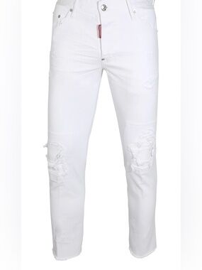 Dsquared2 White Distressed Jeans Size 38 (US 2/4) NWT